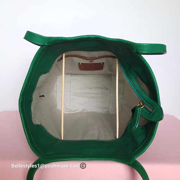 COACH Bea Colorblocked Smooth Leather Large Tote -Green Granite multi color ⭐ - Picture 14 of 16